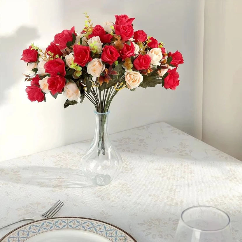 Flores de Rosas de Seda Artificial – Decoración de Ramos de Boda, Guirnaldas Florales DIY y Decoración de Pared, Arreglos para Festivales en el Hogar, Accesorios de Fotografía y Suministros para Manualidades de Scrapbooking