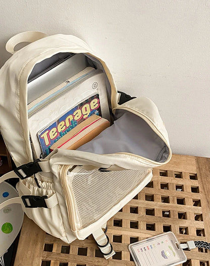 Mochila Ita Kawaii Estilo Collage – Mochila Escolar Transparente con Bolsillo en Forma de Corazón para Adolescentes, Mochila de Moda Japonesa JK, Mochila para Laptop para Mujeres, Bolso de Hombro para Estudiantes Estilo Harajuku 2024