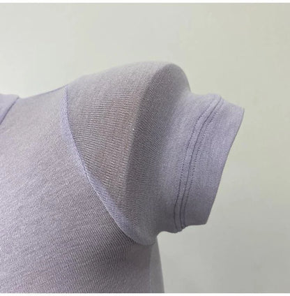 Half High Collar Korean T-Shirt – Transparent Short Sleeve Slim Fit Elastic Inner Top, Solid Color Bottoming Shirt for Women, Stylish Layering & Fashion Casual Wear