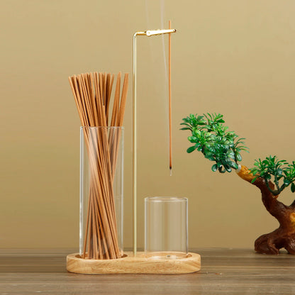 2-in-1 Incense Holder – Stick Incense Burner with Removable Glass Ash Catcher & Incense Stick Organizer for Home Decor