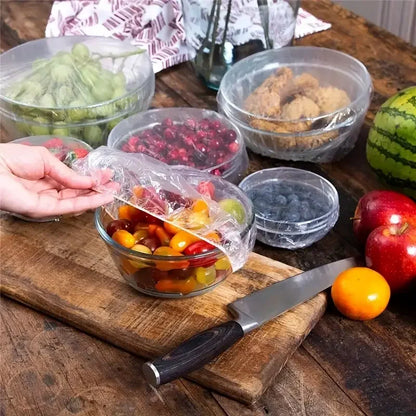 100pcs Couvercles Alimentaires Jetables – Housses de Bols Extensibles en Plastique de Qualité Alimentaire pour la Conservation des Aliments, Film Étirable de Conservation pour Cuisine et Accessoires de Conservation