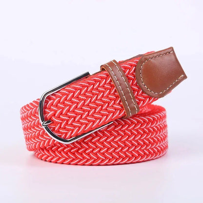 Ceinture élastique tressée unisexe en toile tissée, à boucle ardillon, pour jeans (107/120/130cm)