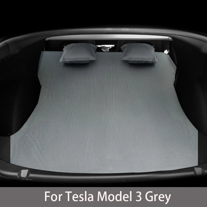 Matelas pneumatique gonflable pour Tesla Model 3 et Model Y (2017–2026) – Lit de voyage en daim pour le camping, les road trips et les aventures en plein air