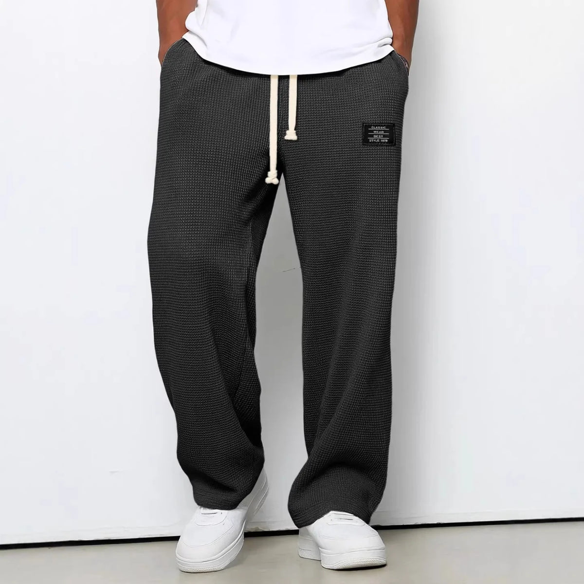 Men's 2026 Casual Straight-Leg Sweatpants – Wide-Leg Elastic Waist Sportswear Trousers for Spring & Autumn, Relaxed Everyday Pants