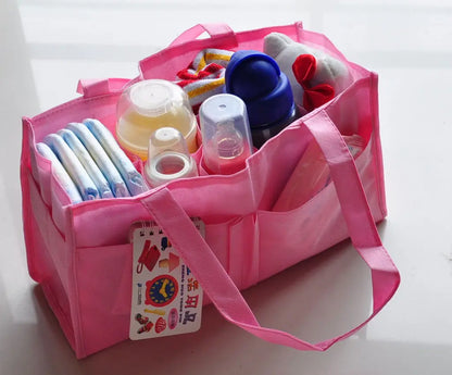 Bolso de pañales de gran capacidad para bebés, portátil, con almacenamiento para biberones y organizador multibolsillos
