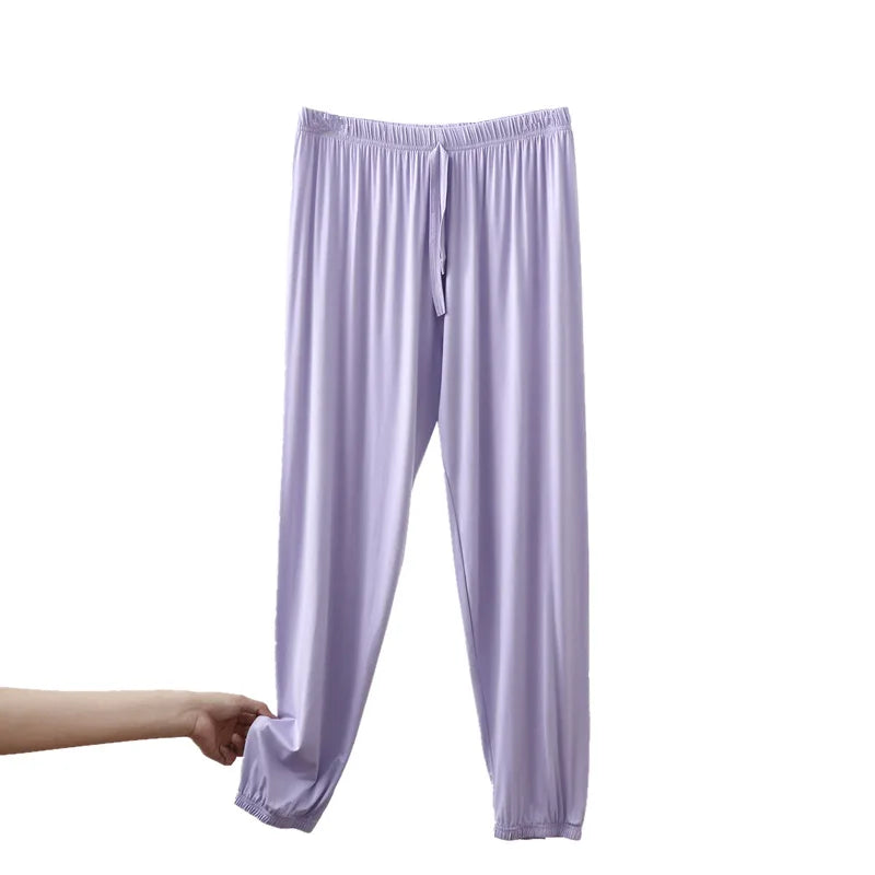 Plus Size Women's Modal Lantern Pants – Lightweight High-Waist Cuffed Casual Joggers for Summer Sports & Everyday Wear