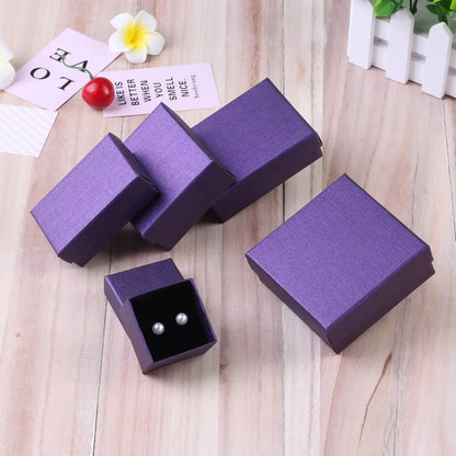 12PCS Paper Jewelry Gift Boxes for Rings, Earrings, Bracelets & Necklaces – Black & Gray Display Cases