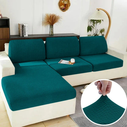 Stretch Jacquard Sofa Seat Cushion Cover – Washable Furniture Protector for Sectional & Loveseat Sofas
