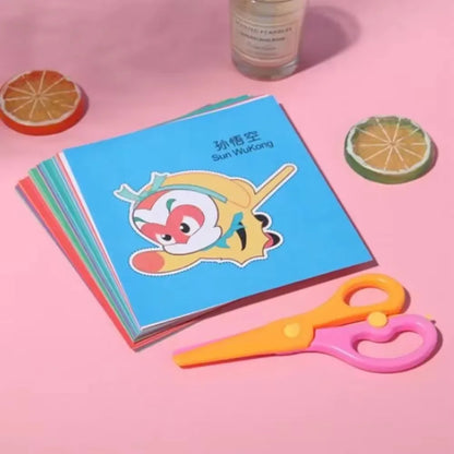 48-Piece Handmade Paper Cut Craft Book – DIY Cartoon Scrapbooking & Paper Art Kit for Kids
