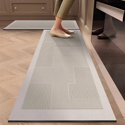 German Kitchen Floor Mat – Waterproof Oil-Resistant Diatomaceous Earth Absorbent Pad, Non-Slip Quick-Dry Dirt-Resistant Kitchen Rug