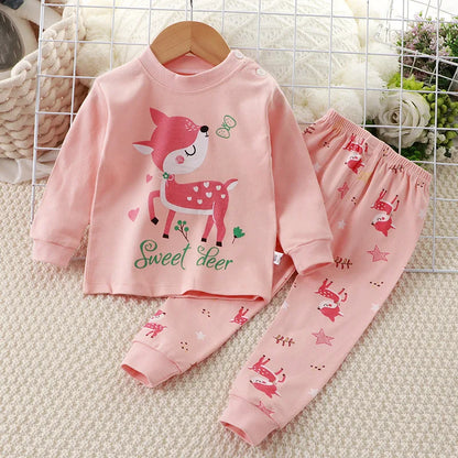 Little Maven Kids' Cotton Clothing Set – Boys & Girls Christmas T-Shirt Top & Pants Outfit for Autumn & Winter, 2-Piece Children's Clothes