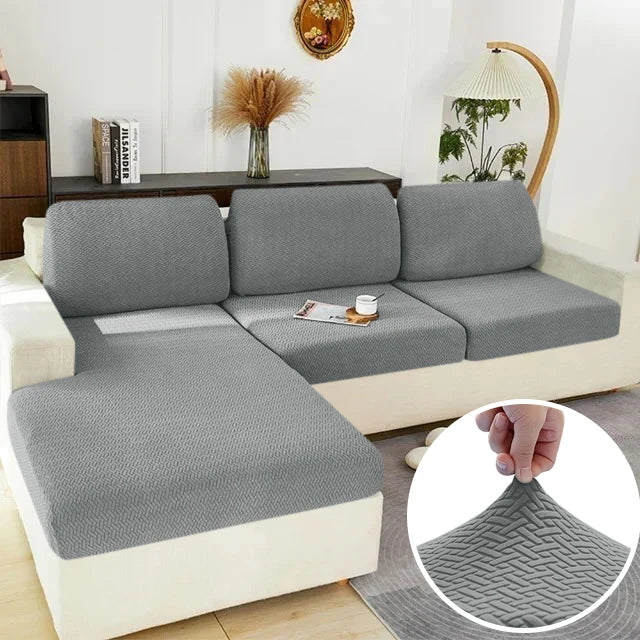 Stretch Jacquard Sofa Seat Cushion Cover – Washable Furniture Protector for Sectional & Loveseat Sofas