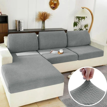 Stretch Jacquard Sofa Seat Cushion Cover – Washable Furniture Protector for Sectional & Loveseat Sofas