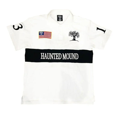 Men's Y2K Embroidered Polo Shirt Oversized Hip Hop Retro Short Sleeve Streetwear Tee