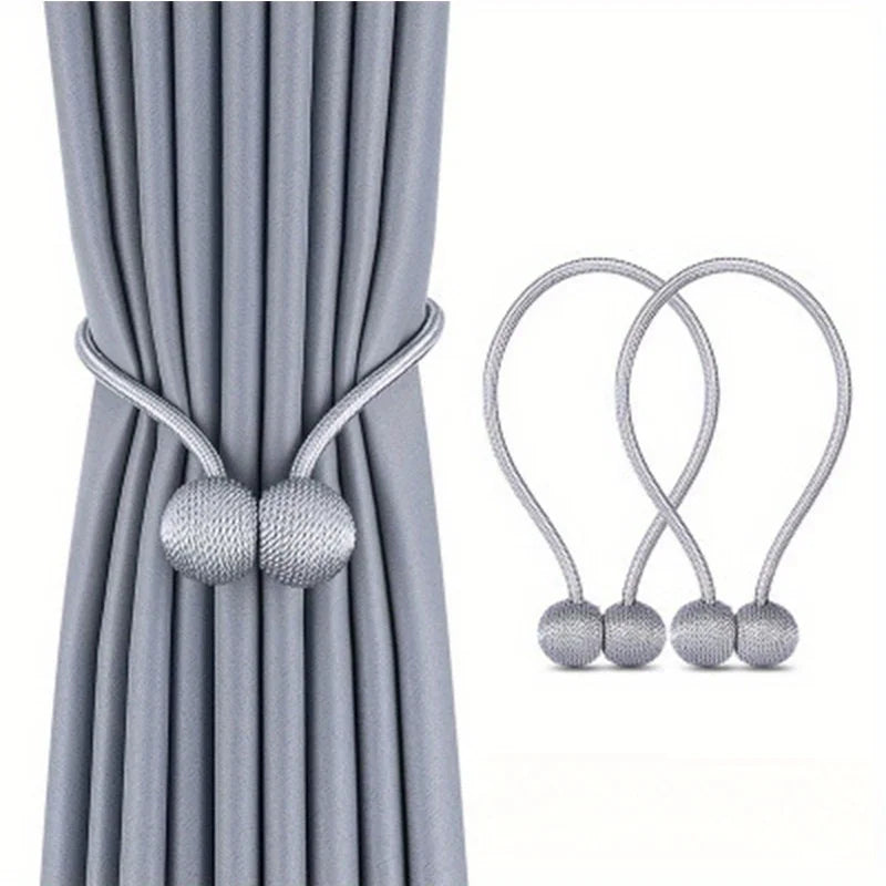 2PCS Magnetic Curtain Tiebacks – Earphone Design Curtain Holdbacks for Home, Bathroom & Shower Curtains, Decorative Buckle Accessories