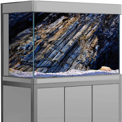 3D Black Stone Aquarium Background Poster – HD Rock-Effect Self-Adhesive Fish Tank Wallpaper for Realistic Aquascape & Underwater Decor