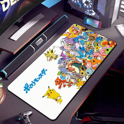 Alfombrilla de ratón XXL Pokémon Gaming – Alfombrilla de escritorio extendida con base de goma antideslizante para teclado de juegos, portátil y escritorio de ordenador