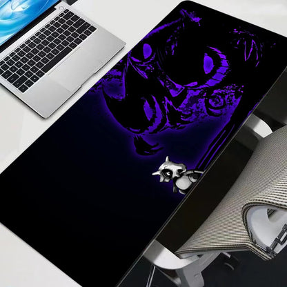 Gengar-Inspired Kawaii Gaming Mouse Pad XXL | Purple Ghost Character Desk Mat for Keyboard & PC Setup