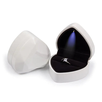 LED Velvet Jewelry Gift Box for Rings, Necklaces & Pendants – Luxury Lighted Proposal, Engagement & Wedding Display Case
