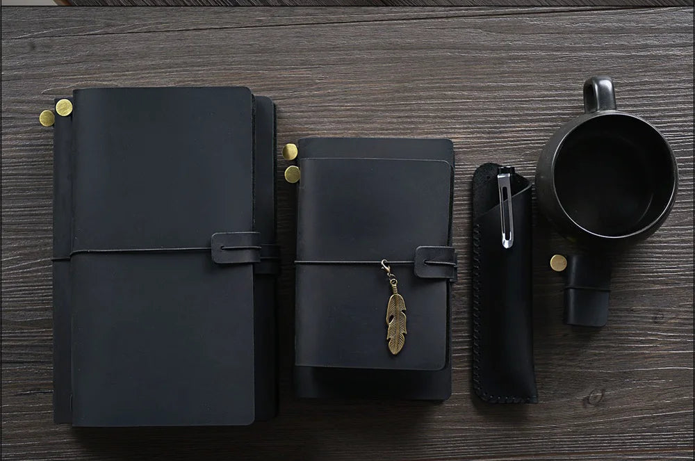 Genuine Leather Refillable Travel Journal – Handmade Retro Diary, Sketchbook & Notebook