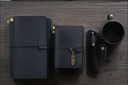 Genuine Leather Refillable Travel Journal – Handmade Retro Diary, Sketchbook & Notebook