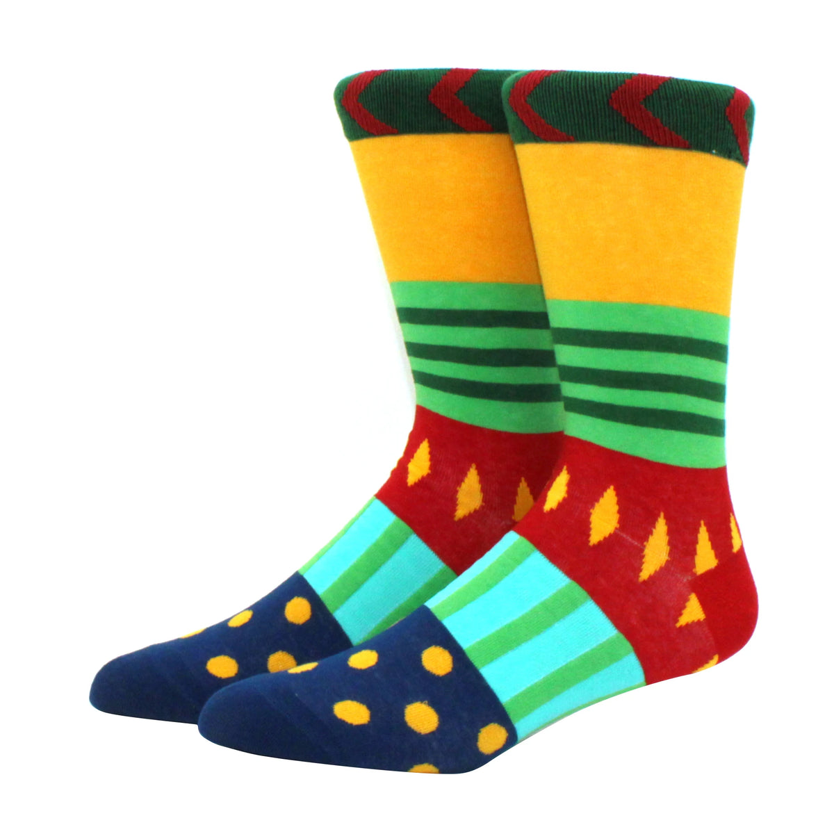 Funny Colorful Hip Hop Socks – Combed Cotton Animal, Astronaut & Geometric Print Socks for Men & Women, Business Dress Wear