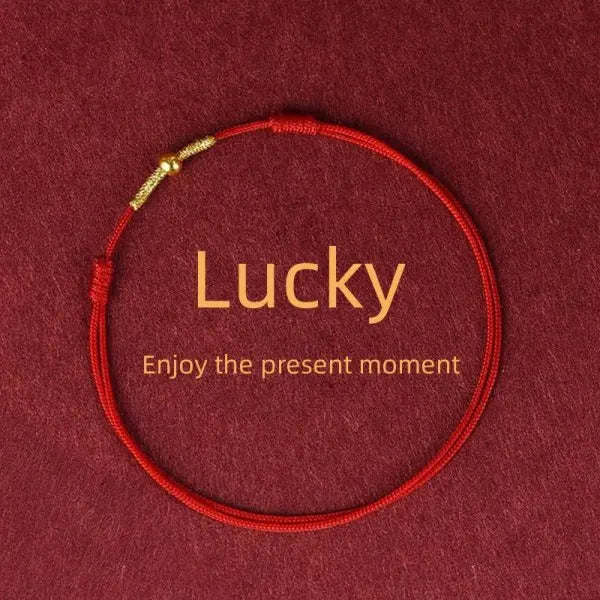 Pulsera de cuerda roja con nudo de la suerte – Pulsera de hilo ajustable hecha a mano para mujeres y hombres, regalo de joyería amuleto de la amistad