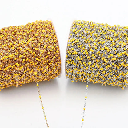 1M Stainless Steel Enamel Bead Chain – Colorful Dripping Oil DIY Chain for Necklaces, Bracelets & Jewelry Making