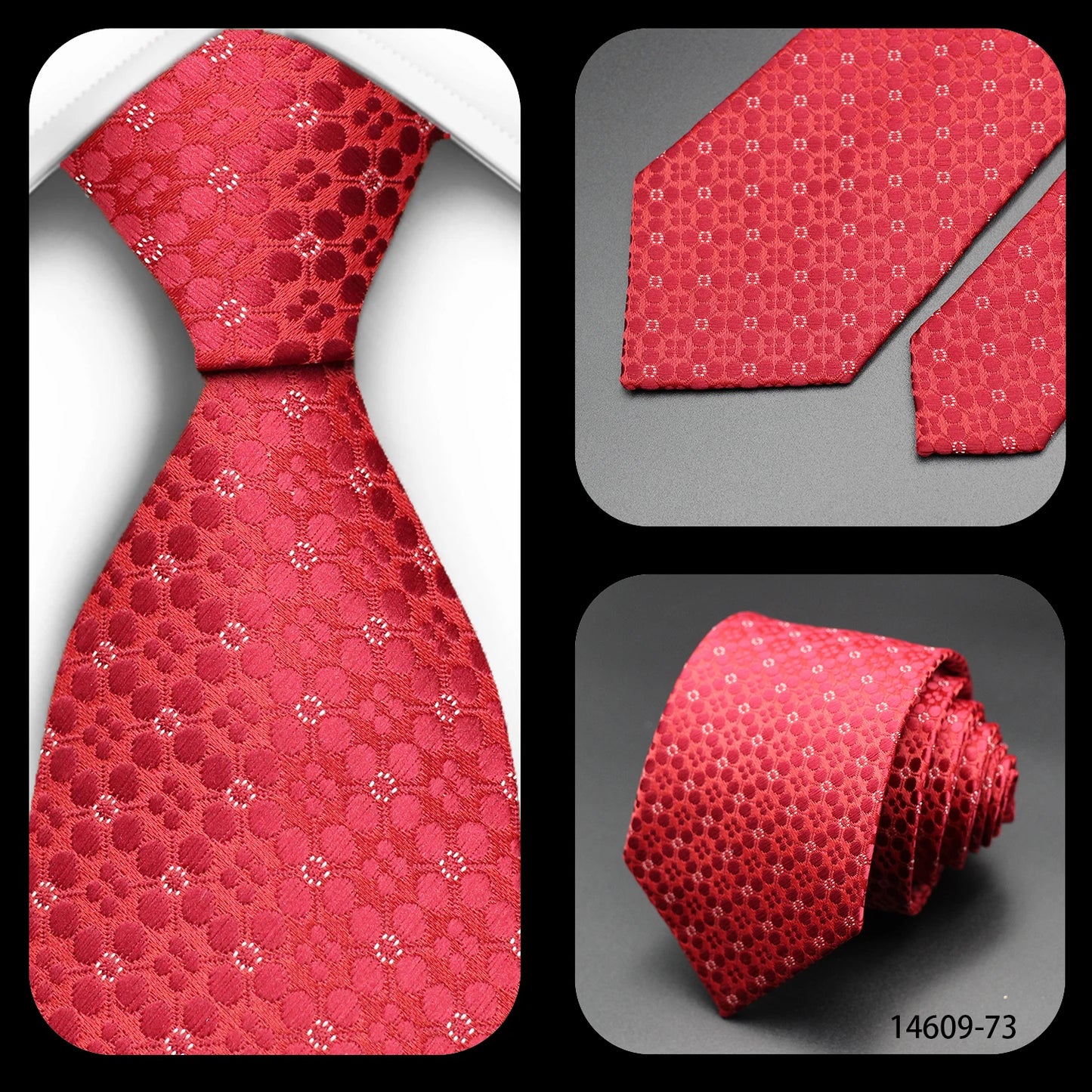 Corbata Floral de Puntos para Hombre – Corbata Casual de Moda Azul Roja Amarilla para Negocios, Bodas y Ocasiones Formales | Accesorio de Regalo