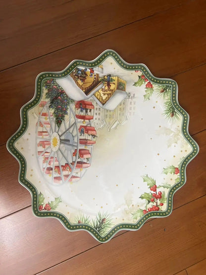 German V Bao Christmas Tableware Collection – Biscuit Plate, Rectangular Serving Plate, Mug, Salad Dish, Dessert & Fruit Holder