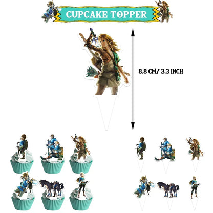 Zelda Tears of the Kingdom Party Decoration Set – Balloons, Flags & Birthday Party Props