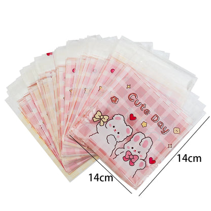 100/200PCS Cute Bear Self-Adhesive Treat Bags for Cookies, Candy, Biscuits, Snacks, Wedding Favors & Gift Packaging