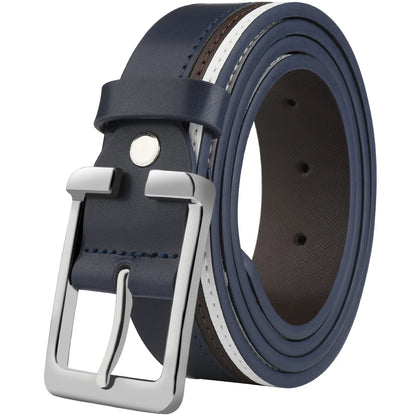 Men's Contrast-Color Needle Buckle Belt – Classic Modern Casual Waist Belt for Daily Commuting, Leisure & Everyday Wear