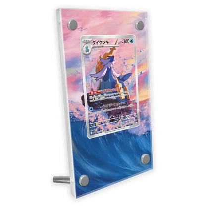 Présentoir en acrylique pour cartes Pokémon – Ronflex, Évoli, Mewtwo, Bulbizarre, Psykokwak et support de protection de style brique pour figurines