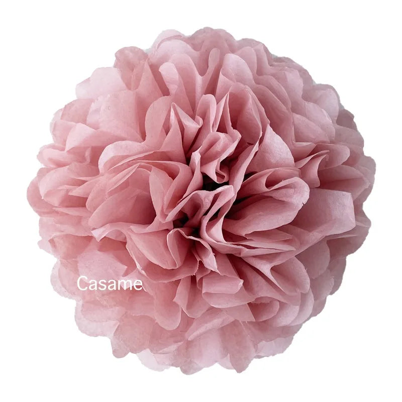 5PCS Tissue Paper Pom Poms – 4–12 Inch Paper Flower Balls for Weddings, Birthdays & Party Decorations