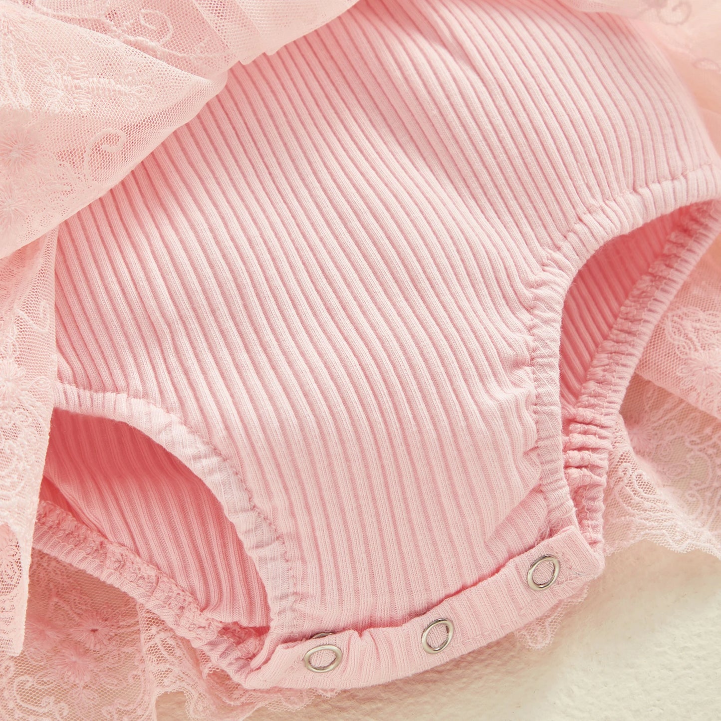 Vestido de mameluco 3D con flores para bebé – Body de malla de princesa de verano con volantes de encaje, conjunto de recién nacido con diadema a juego, ropa linda para niños para ocasiones especiales y uso diario