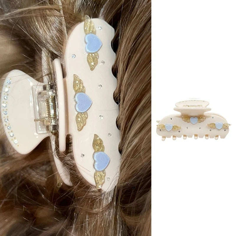 Pinzas para el pelo de cereza bonitas – Pinzas para el pelo de acetato con diamantes de imitación de frutas, flores y mariposas para mujeres y niñas | Accesorios para el pelo de moda Kawaii