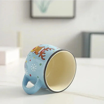 150ML Christmas Santa Claus Ceramic Mug – Cute Cartoon Coffee & Milk Cup for Kids, Office & Home, Festive Xmas Gift