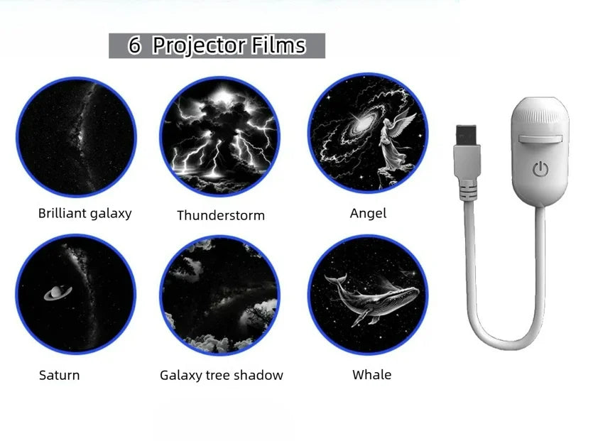 2-in-1 Galaxy Star Projector Night Light – Mini Starry Sky Ambient Lamp for Bedroom, Sleep & Home Decoration