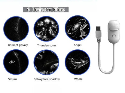 2-in-1 Galaxy Star Projector Night Light – Mini Starry Sky Ambient Lamp for Bedroom, Sleep & Home Decoration