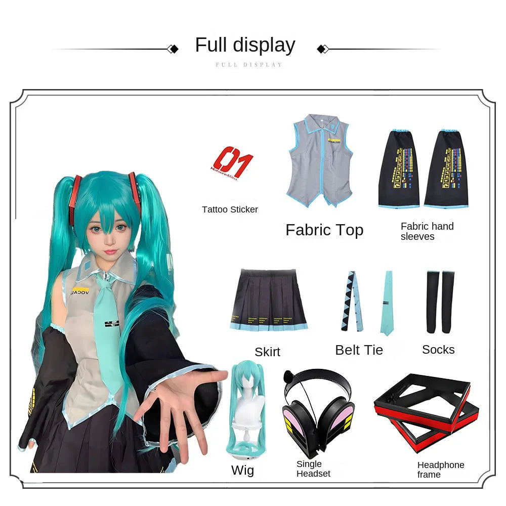 Virtual Idol Cosplay Costume Set – Anime Character Roleplay Suit, Secondary Animation Outfit Complete Set for Halloween, Carnival & Stage Performance