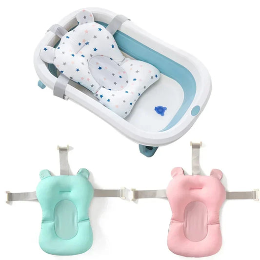 Coussin de soutien portable pour bébé - Tapis de baignoire réglable pour nouveau-né et siège de bain pliable pour bébé