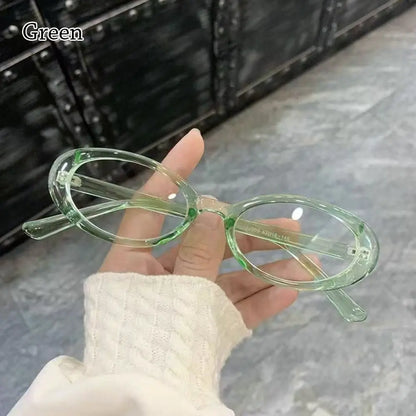 Y2K Retro Oval Glasses for Women – Sweet & Cool Vintage Eyewear with Anti-Blue-Light Lenses for Reading & Computer Use