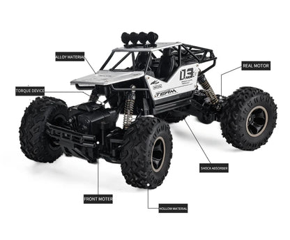 Oike Coche teledirigido 4x4 todoterreno 4WD RC Rock Crawler, coche RC de carreras y drifting todoterreno para niños y adultos