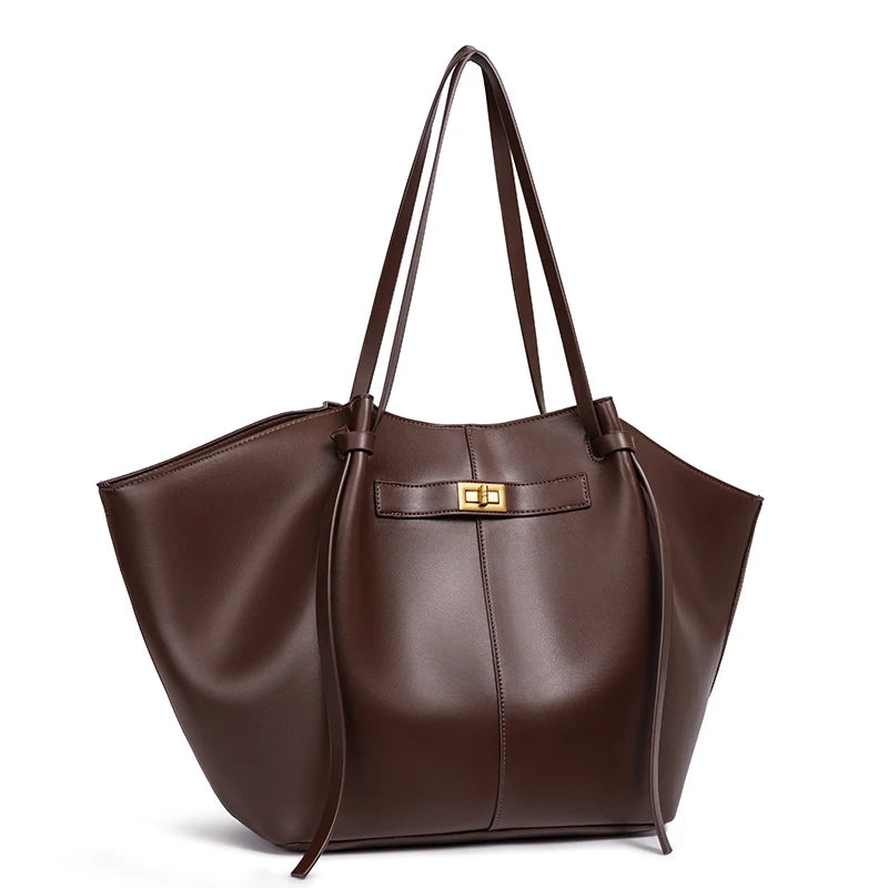 Large Capacity Bat-Shaped Women's Handbag Trendy Shoulder Crossbody Bag High Street Style