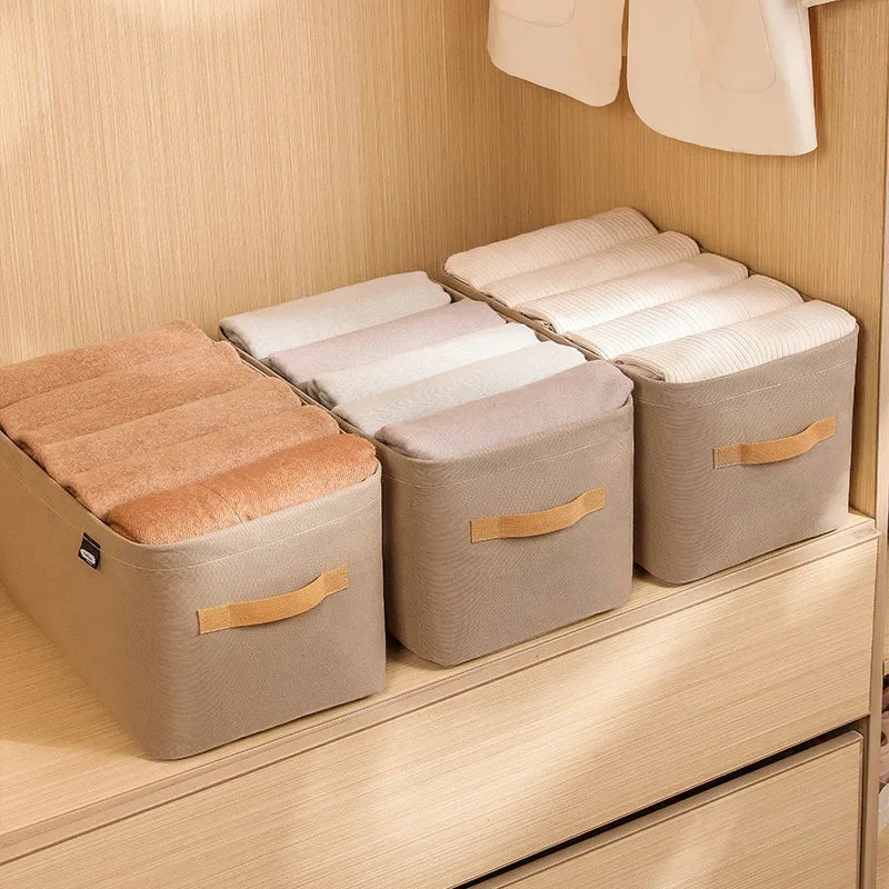 Thickened Clothes Storage Organizer – Foldable Wardrobe Storage Box for Pants, Sweaters, Jeans & Clothing, Drawer Organizer Cabinet Storage Container for Home Organization