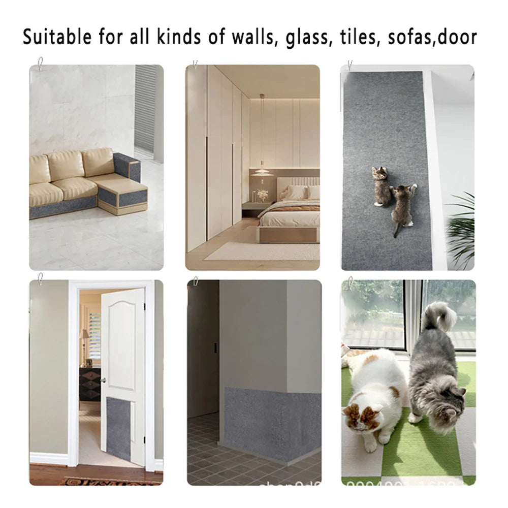 Tapis auto-adhésif à griffer pour chats – Protection de tapis DIY prédécoupable pour murs, coins et meubles