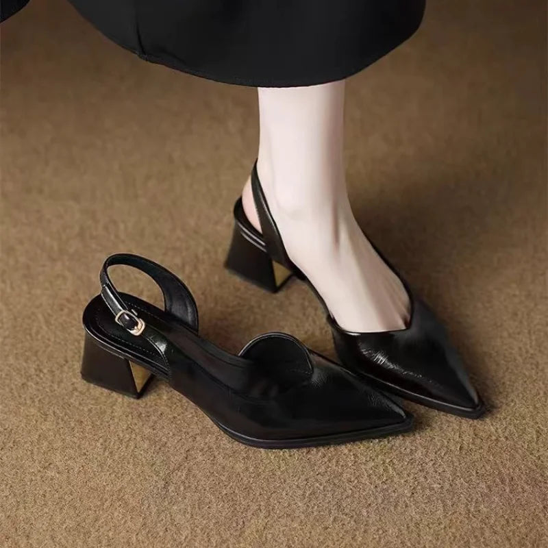 Zapatos de tacón de aguja con punta para mujer - Elegantes zapatos de vestir de tacón alto, mocasines sin cordones para oficina y fiesta