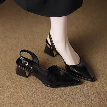 Zapatos de tacón de aguja con punta para mujer - Elegantes zapatos de vestir de tacón alto, mocasines sin cordones para oficina y fiesta