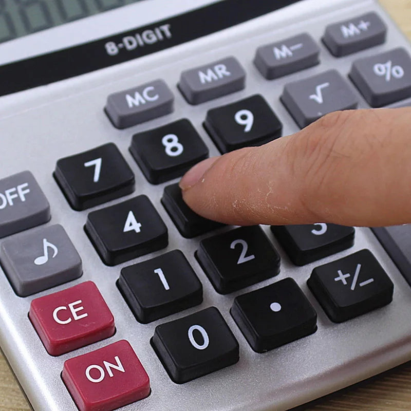 KK-800A Metal Desktop Calculator – Large-Display Wide Business Calculator for Office, School & Home, Durable Computer Supplies
